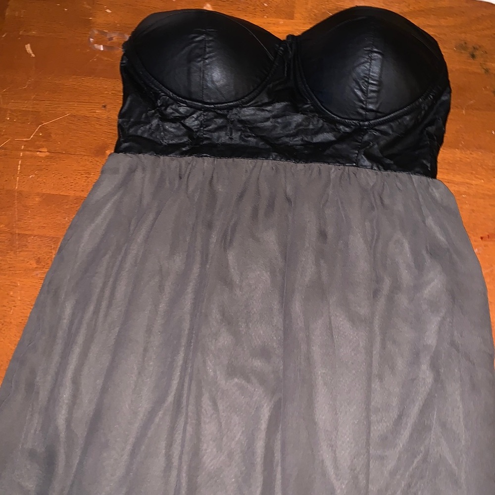 Dark Gray Bottom Black Chest Dress